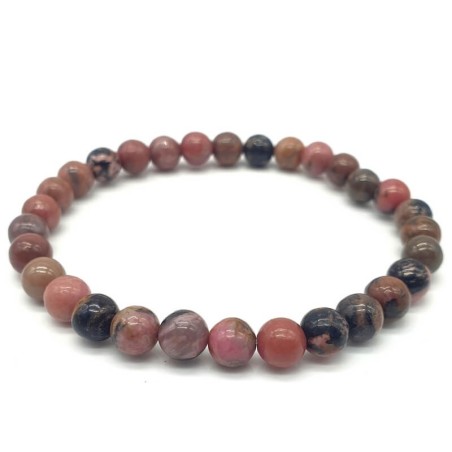 Bracelet  Rhodonite perles 6mm