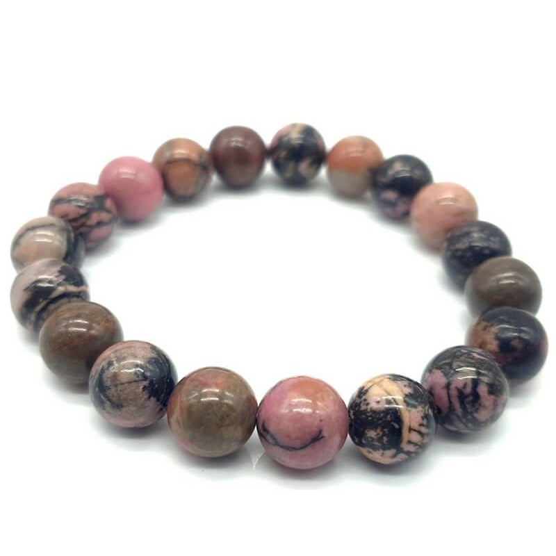 Bracelet  Rhodonite perles 10mm