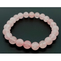 Bracelet Quartz Rose Perles 8mm