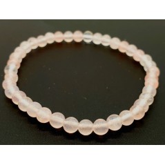 Bracelet Quartz Rose Perles 4mm