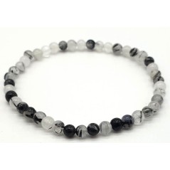 Bracelet Quartz Tourmaline Perles 4mm