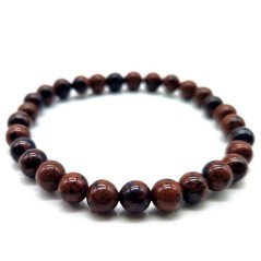 Bracelet Obsidienne Mahogany perles 6mm