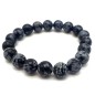 Bracelet Obsidienne Neige perles 10mm