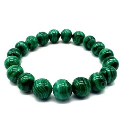 Bracelet 'Light' Malachite 'AA' perles 10mm