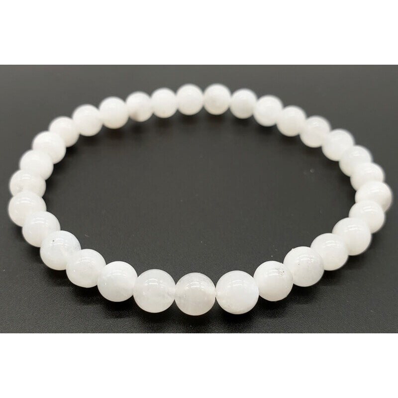 Bracelet Pierre de Lune Blanche 'AA' perles 6mm