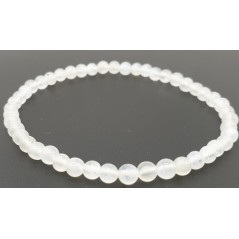 Bracelet Pierre de Lune blanche 'AA' Perles 4mm