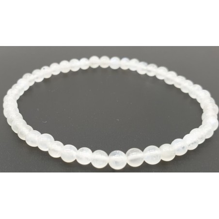 Bracelet Pierre de Lune blanche 'AA' Perles 4mm