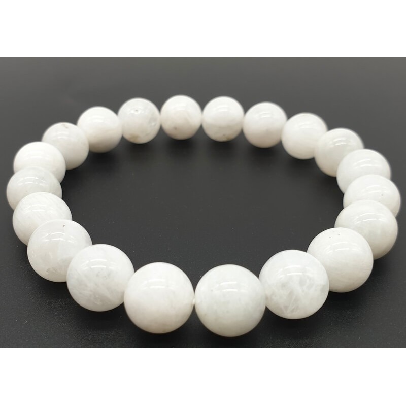 Bracelet Pierre de Lune Blanche 'AA' perles 10mm