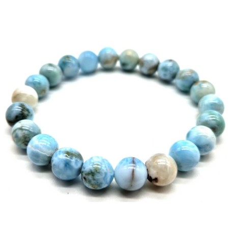 Bracelet Larimar perles 8mm