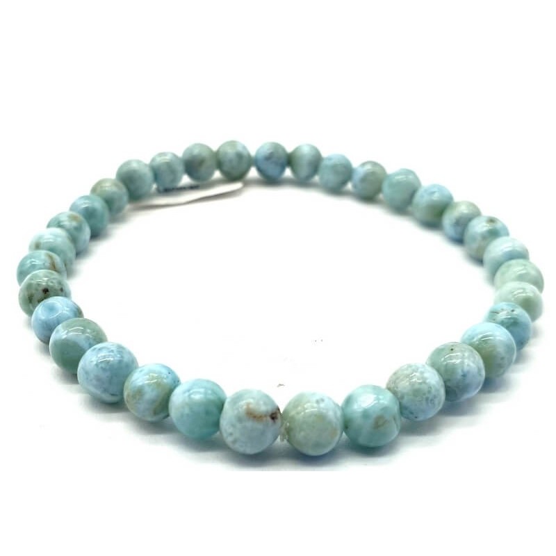 Bracelet Larimar perles 6mm