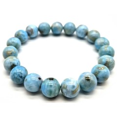 Bracelet Larimar perles 10mm