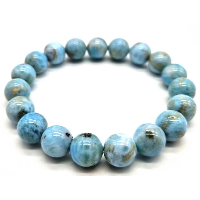 Bracelet Larimar perles 10mm