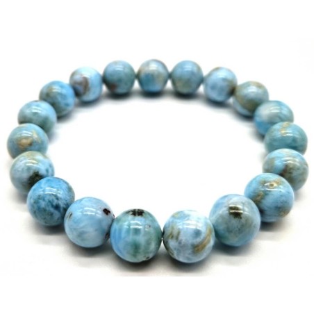 Bracelet Larimar perles 10mm