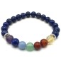 Bracelet Lapis Lazuli & 7 Chakras perles 8mm