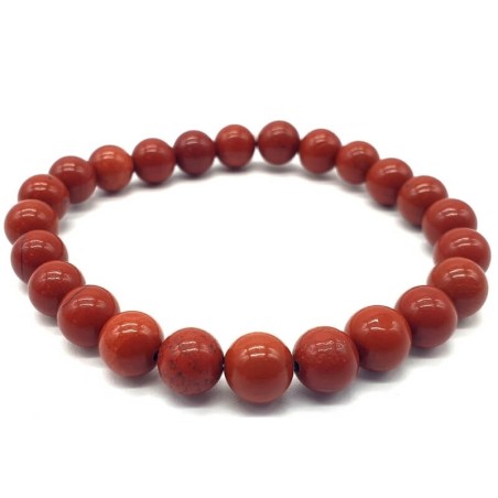 Bracelet Jaspe Rouge perles 8mm