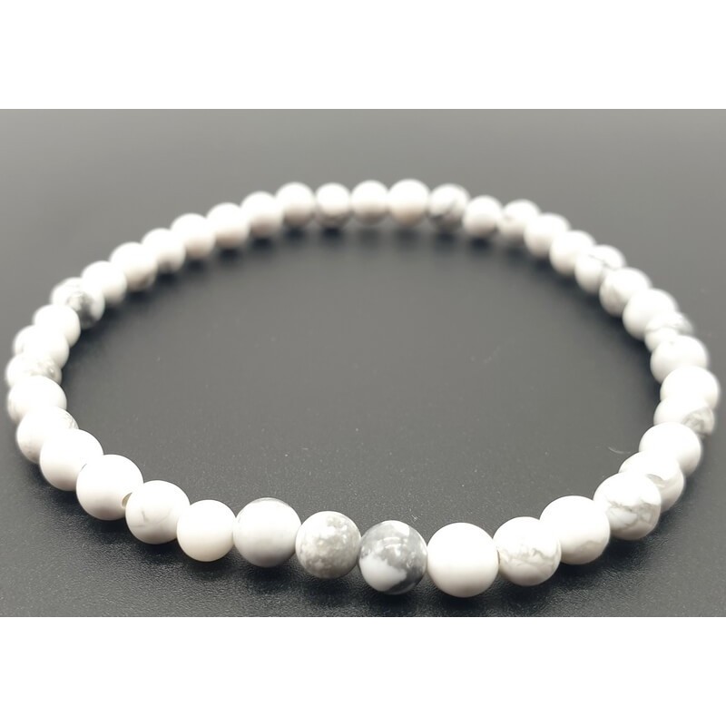 Bracelet Howlite Blanche 4mm