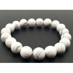 Bracelet Howlite Blanche perles 10mm