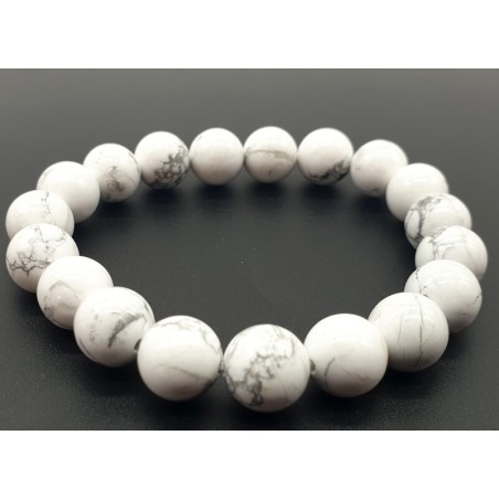 Bracelet Howlite Blanche perles 10mm