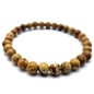 Bracelet Bois Fossile perles 6mm