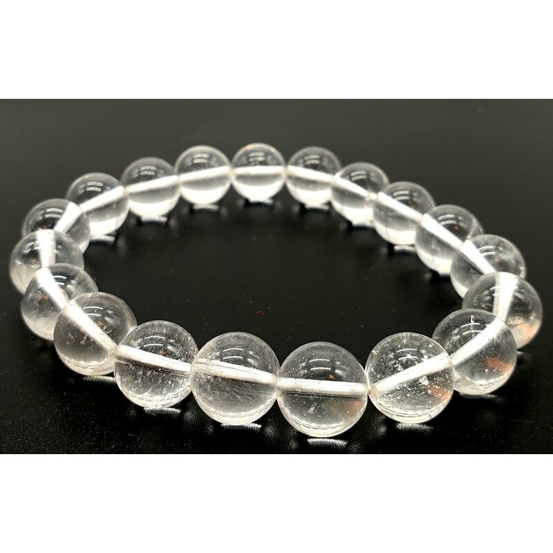 Bracelet Cristal de Roche perles 10mm