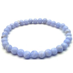 Bracelet Calcédoine Bleue  perles 6mm