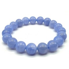 Bracelet Calcédoine Bleue perles 10mm