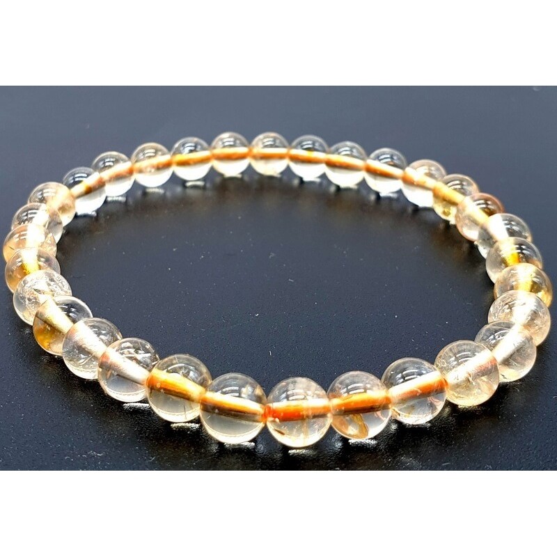 Bracelet Citrine Naturelle perles 6mm