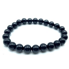 Bracelet Spinelle Noire perles 8mm