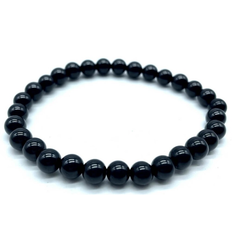 Bracelet Spinelle Noire perles 6mm