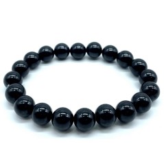 Bracelet Spinelle Noire perles 10mm