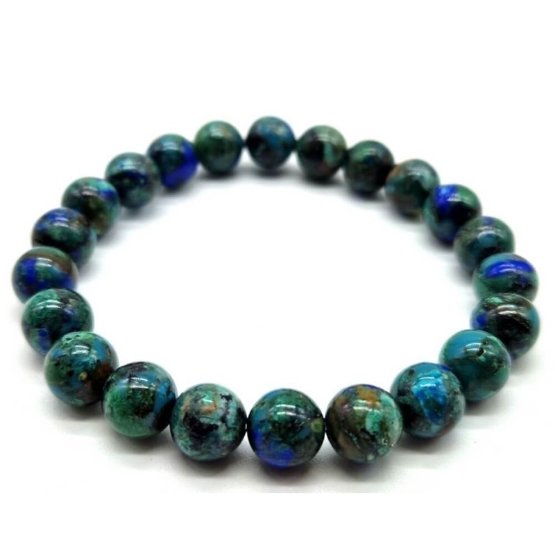 Bracelet Azurite 'AAA' perles 8mm