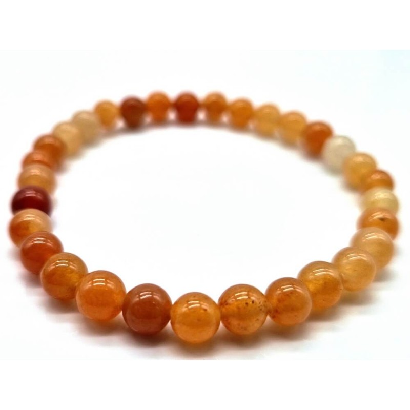 Bracelet Aventurine Orange perles 6mm