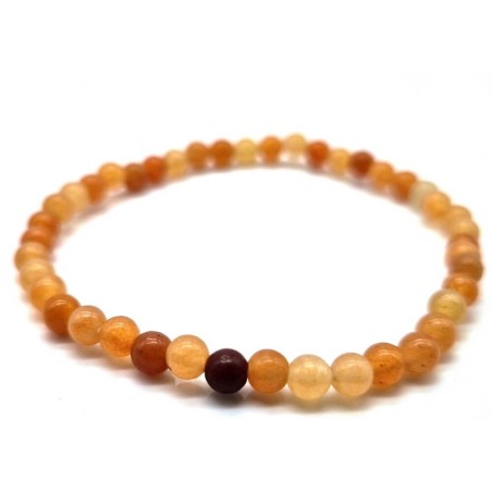 Bracelet Aventurine Orange perles 4mm