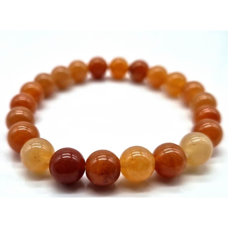 Bracelet Aventurine Orange perles 10mm