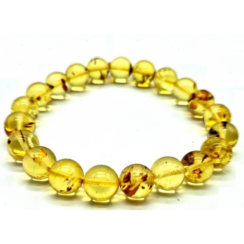 Bracelet Ambre Claire perles 8mm