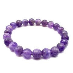 Bracelet 'Purple Light' Améthyste Perles 8mm