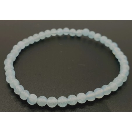 Bracelet Aigue Marine perles 4mm