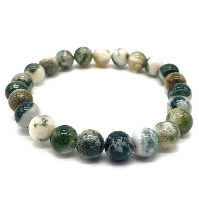 Bracelet Agate Arbre perles 8mm