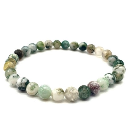 Bracelet Agate Arbre perles 6mm