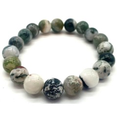 Bracelet Agate Arbre perles 10mm