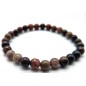 Bracelet Agate Fossile perles 6mm