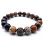 Bracelet Agate Fossile perles 10mm