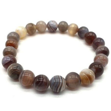 Bracelet Agate Bostwana perles 8mm