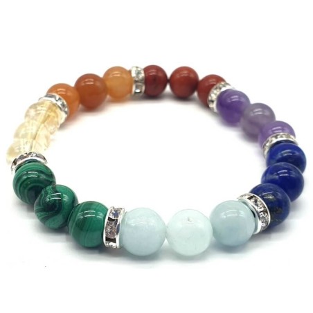 Bracelet 7 Chakras PREMIUM 3-Mix perles 8mm