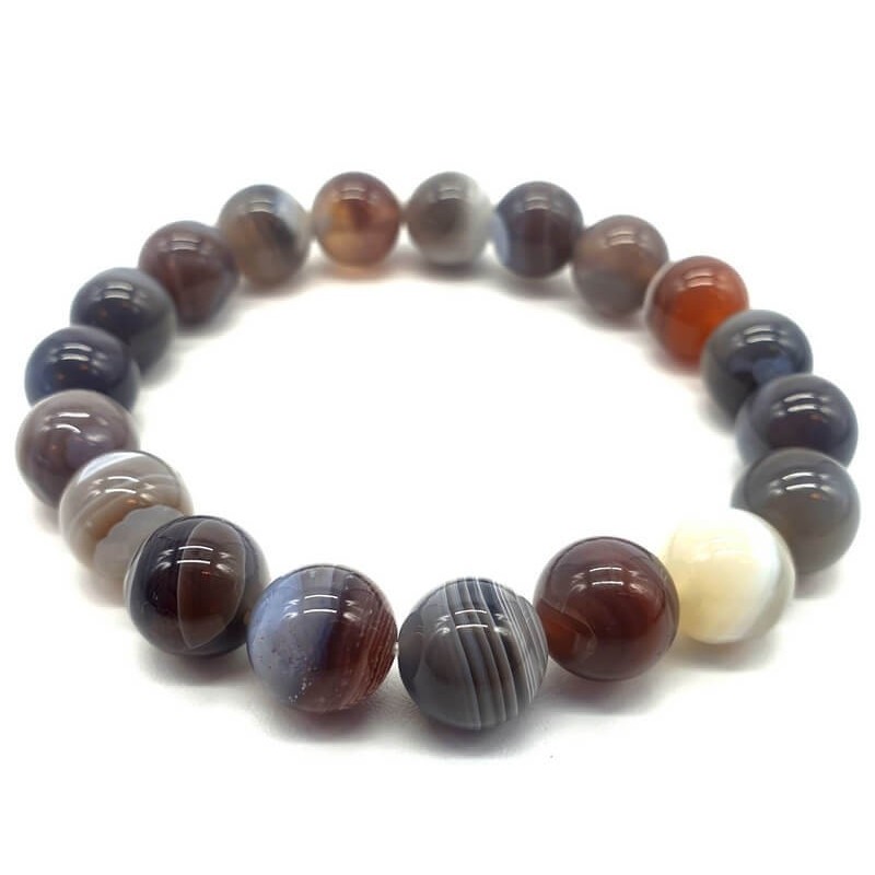 Bracelet Agate Bostwana perles 10mm