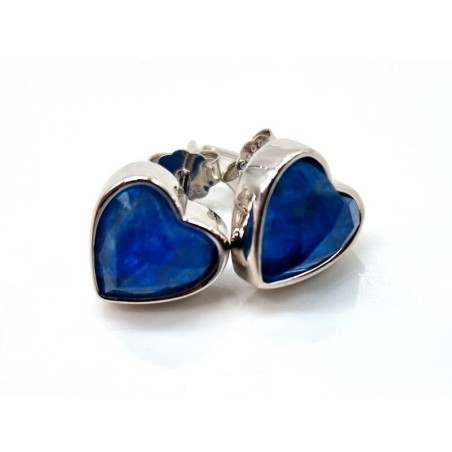 Boucles d'oreilles Argent 925 Apatite Coeur