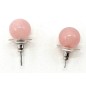 Boucles d'oreilles Perle Quartz Rose 10mm