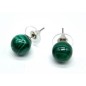 Boucles d'oreilles Perle Malachite 10mm