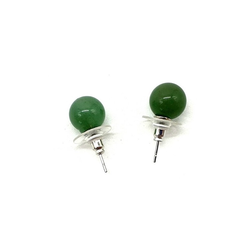 Boucles d'oreilles Perle Aventurine Verte 10mm