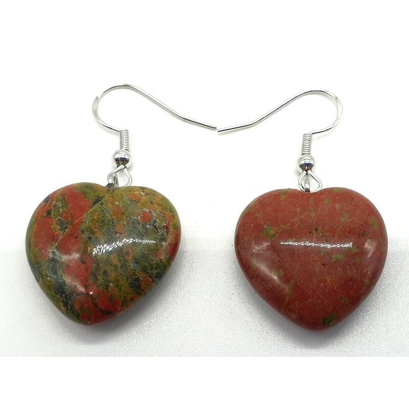 Boucles d'oreilles Cur Unakite 4cm